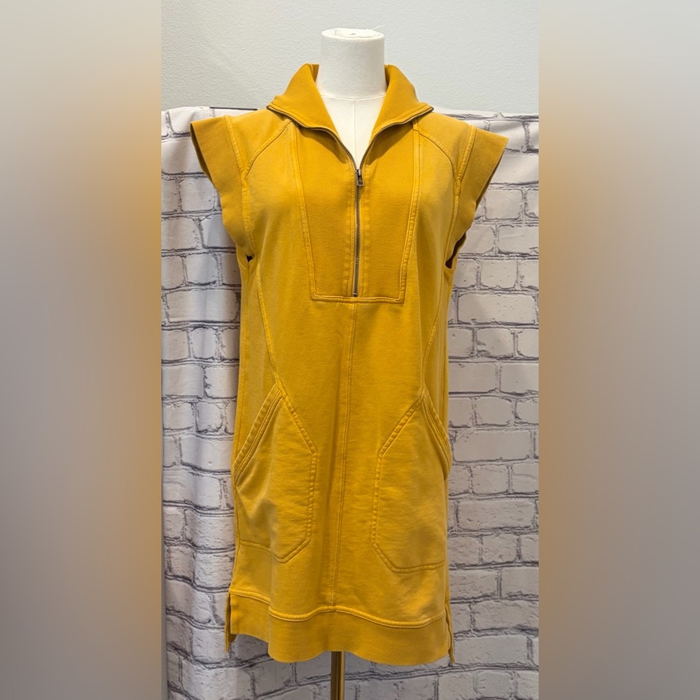Daily Practice Anthropology Meru Yellow Sleeveless  Mini  Dress